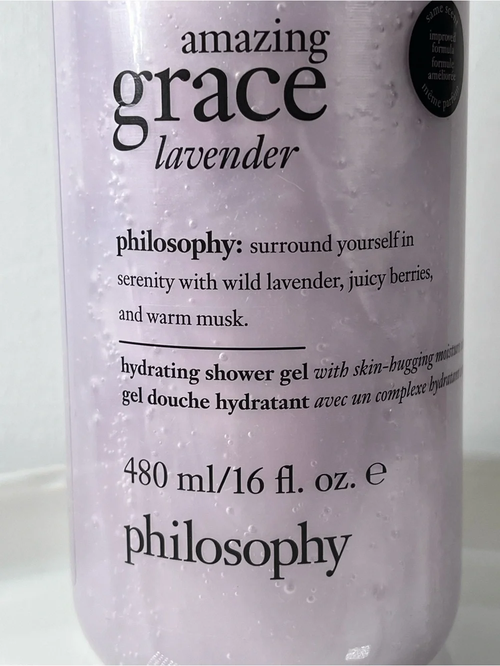 New Sealed Philosophy Amazing Grace Lavender Hydrating Shower Gel 16 Fluid Oz